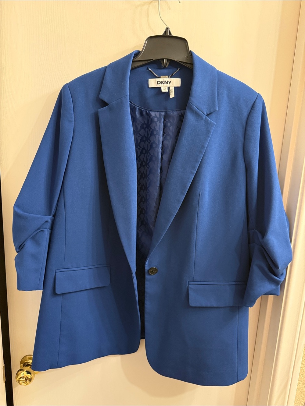 DKNY Electric Blue Single-Button Blazer